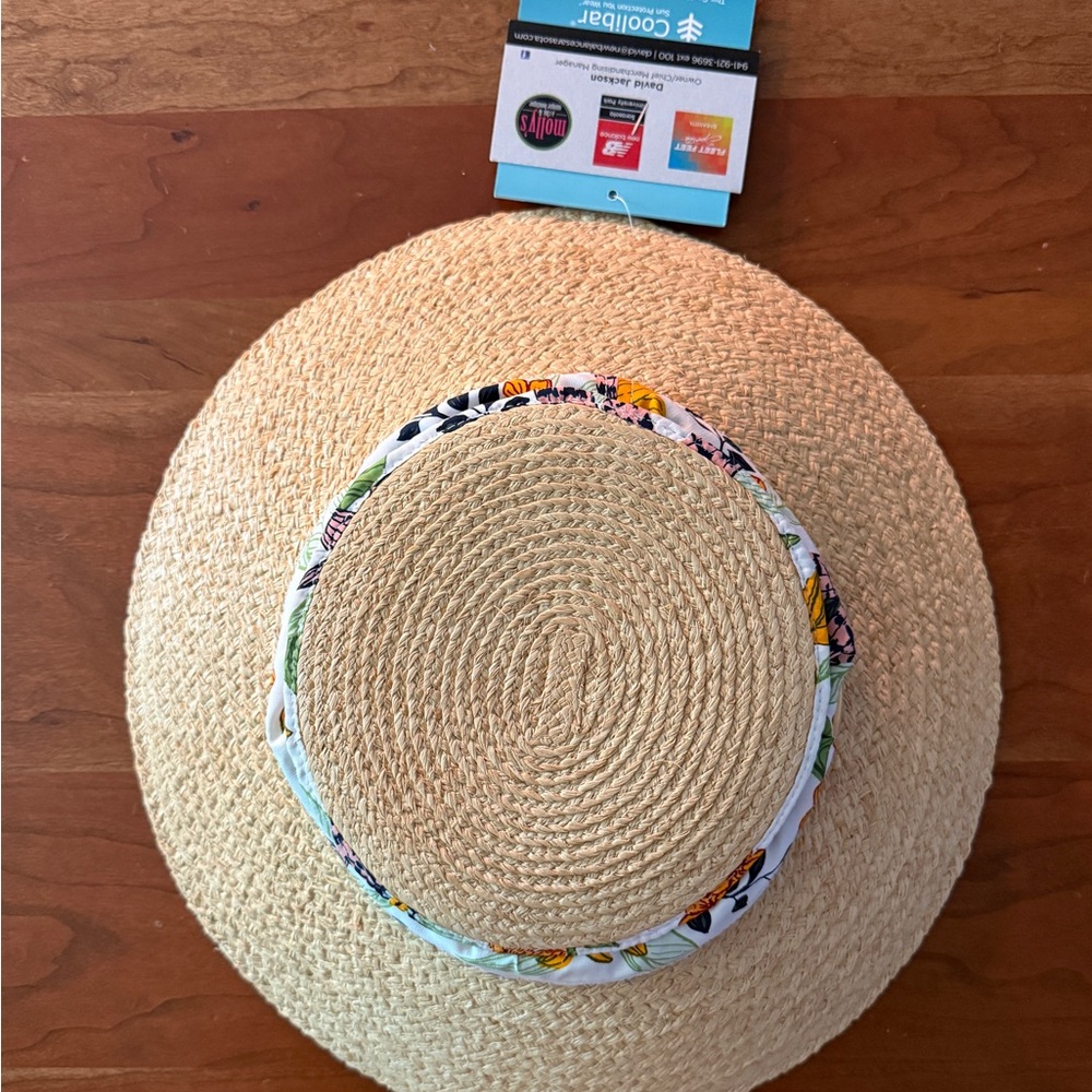 Coolibar palmetto sun hat, NWT, one size, floral pattern, UPF 50